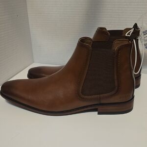 Guess Men's Boots Brown Chelsea Pull on Dress Shoe Sz 10